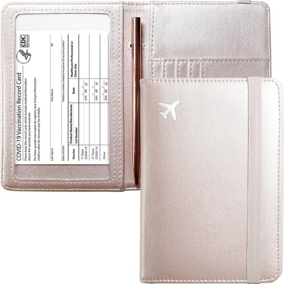 Passport and Vaccine Card Holder Combo Passport Holder Wallet With Vaccination C - Picture 1 of 9